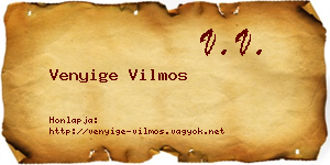Venyige Vilmos névjegykártya